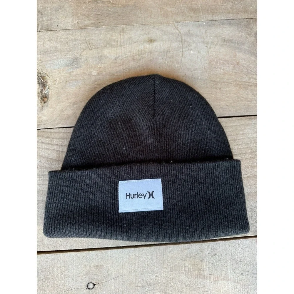 Hurley Beanie Hat Skull Cap Winter Hat Hurley Patch Black‎ Color